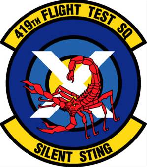Coat of arms (crest) of the 418th Flight Test Squadron, US Air Force