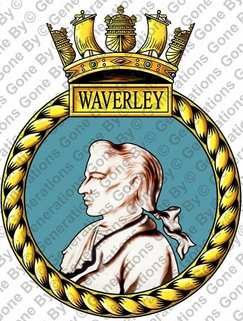 Coat of arms (crest) of the HMS Waverley, Royal Navy