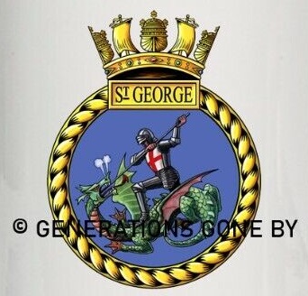 Coat of arms (crest) of the HMS St George, Royal Navy