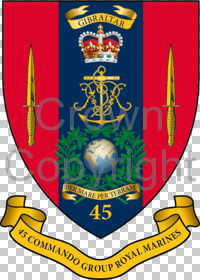 Coat of arms (crest) of the 45 Commando, RM