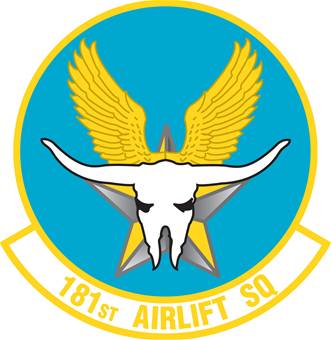 Coat of arms (crest) of the 181st Airlift Squadron, Texas Air National Guard