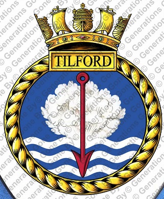 Coat of arms (crest) of the HMS Tilford, Royal Navy