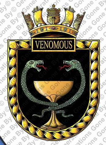 Coat of arms (crest) of the HMS Venomous, Royal Navy