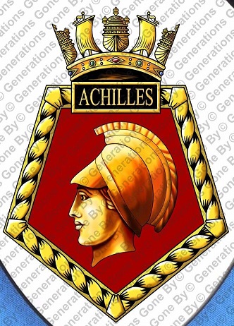 Coat of arms (crest) of the HMS Achilles, Royal Navy