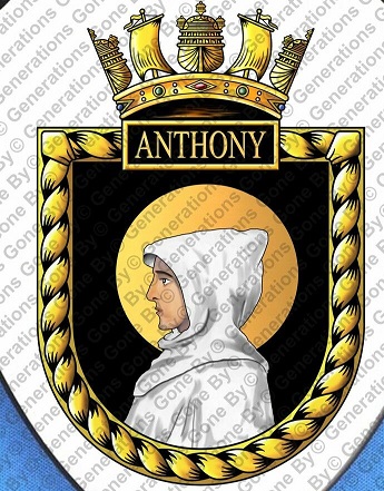 Coat of arms (crest) of the HMS Anthony, Royal Navy