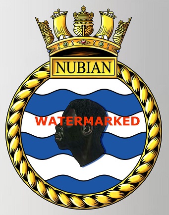 Coat of arms (crest) of the HMS Nubian, Royal Navy