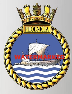Coat of arms (crest) of the HMS Phoenicia, Royal Navy