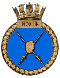 Coat of arms (crest) of the HMS Fencer, Royal Navy