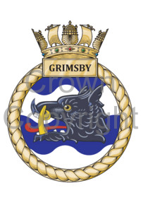 Coat of arms (crest) of the HMS Grimsby, Royal Navy