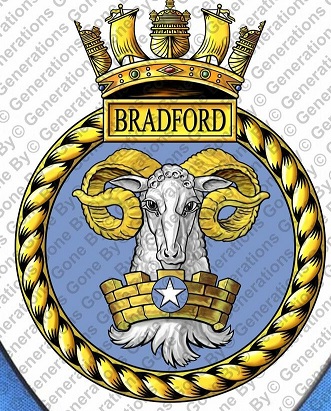 Coat of arms (crest) of the HMS Bradford, Royal Navy