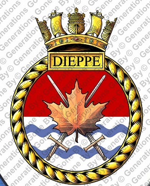 Coat of arms (crest) of the HMS Dieppe, Royal Navy