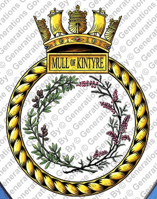 Coat of arms (crest) of the HMS Mull of Kintyre, Royal Navy