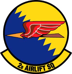 Coat of arms (crest) of the 2nd Airlift Squadron, US Air Force