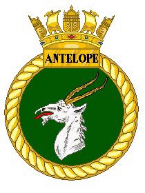 Coat of arms (crest) of the HMS Antelope, Royal Navy