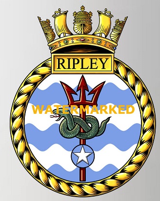 Coat of arms (crest) of the HMS Ripley, Royal Navy