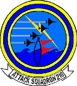 Coat of arms (crest) of Attack Squadron (VA) 210 Black Hawks, US Navy