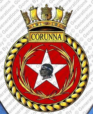 Coat of arms (crest) of the HMS Corunna, Royal Navy