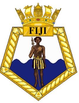 Coat of arms (crest) of the HMS Fiji, Royal Navy