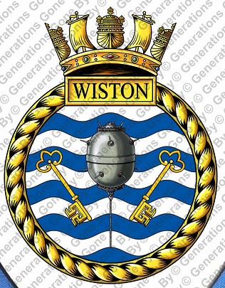 Coat of arms (crest) of the HMS Wiston, Royal Navy