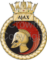 Coat of arms (crest) of the HMS Ajax, Royal Navy
