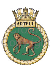 Coat of arms (crest) of the HMS Artful, Royal Navy