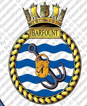Coat of arms (crest) of the HMS Barfount, Royal Navy