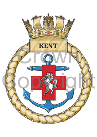 Coat of arms (crest) of the HMS Kent, Royal Navy