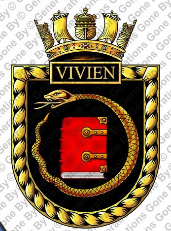Coat of arms (crest) of the HMS Vivien, Royal Navy