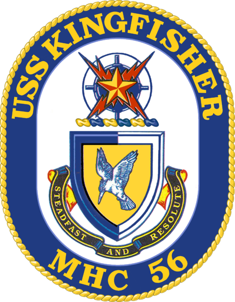 Coat of arms (crest) of Mine Hunter USS Kingfisher (MHC-56)