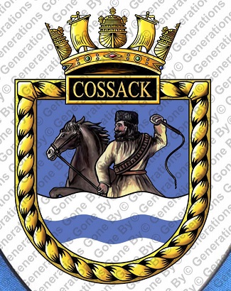 Coat of arms (crest) of the HMS Cossack, Royal Navy