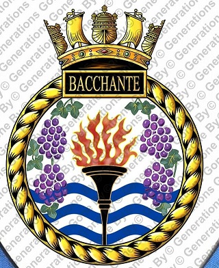 Coat of arms (crest) of the HMS Bacchante, Royal Navy