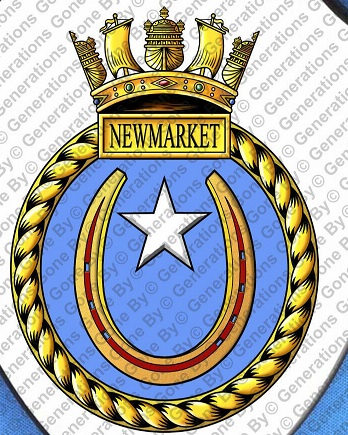 Coat of arms (crest) of the HMS Newmarket, Royal Navy