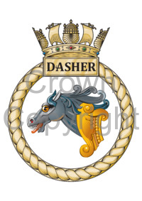 Coat of arms (crest) of the HMS Dasher, Royal Navy