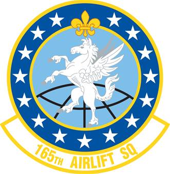 Coat of arms (crest) of the 165th Airlift Squadron, Kentucky Air National Guard