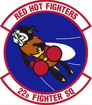Coat of arms (crest) of the 22nd Fighter Squadron, US Air Force