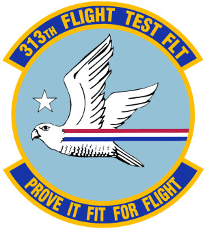 Coat of arms (crest) of the 313th Flight Test Flight, US Air Force