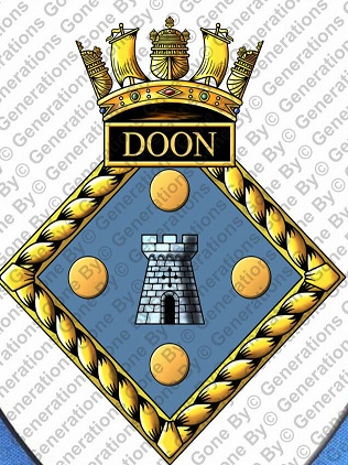 Coat of arms (crest) of the HMS Doon, Royal Navy