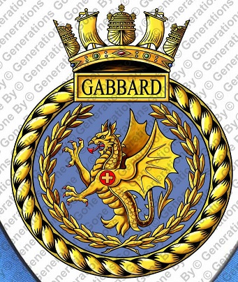 Coat of arms (crest) of the HMS Gabbard, Royal Navy