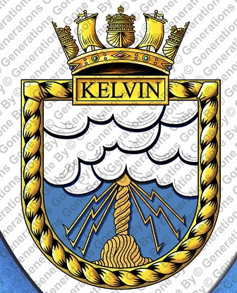 Coat of arms (crest) of the HMS Kelvin, Royal Navy
