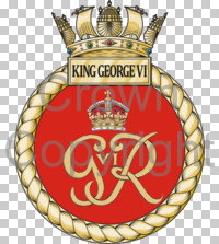 Coat of arms (crest) of the HMS King George VI, Royal Navy