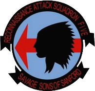 Coat of arms (crest) of the Reconnaissance Heavy Attack Squadron (RVAH)-5 Savage Sons, US Navy