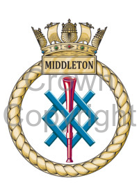 Coat of arms (crest) of the HMS Middleton, Royal Navy