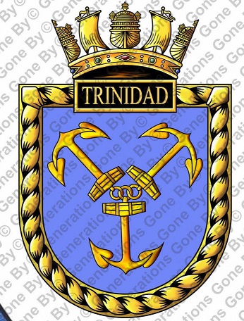 Coat of arms (crest) of the HMS Trinidad, Royal Navy