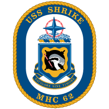 Coat of arms (crest) of Mine Hunter USS Shrike (MHC-62)