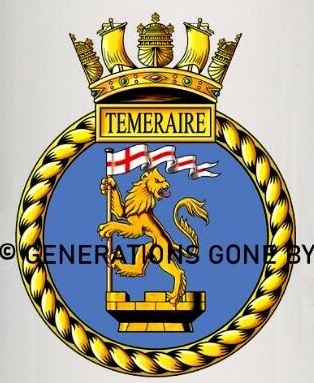 Coat of arms (crest) of the HMS Temeraire, Royal Navy