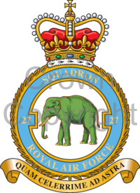 Coat of arms (crest) of the No 27 Squadron, Royal Air Force