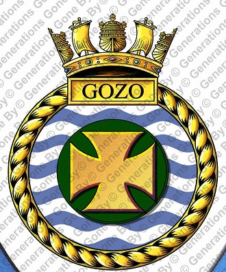 Coat of arms (crest) of the HMS Gozo, Royal Navy