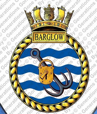Coat of arms (crest) of the HMS Barglow, Royal Navy