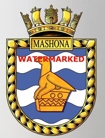 Coat of arms (crest) of the HMS Mashona, Royal Navy