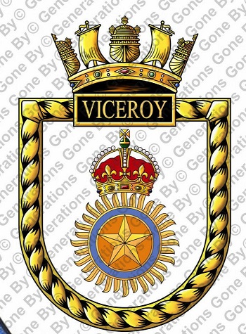 Coat of arms (crest) of the HMS Viceroy, Royal Navy